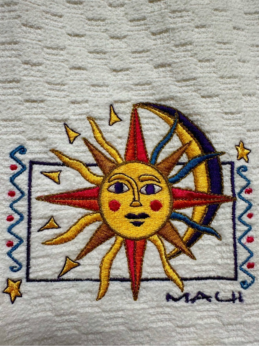 VTG 90S SGT LEISURE SWEATSHIRT PULLOVER MAUI HAWAII CELESTIAL EMBROIDERED XL